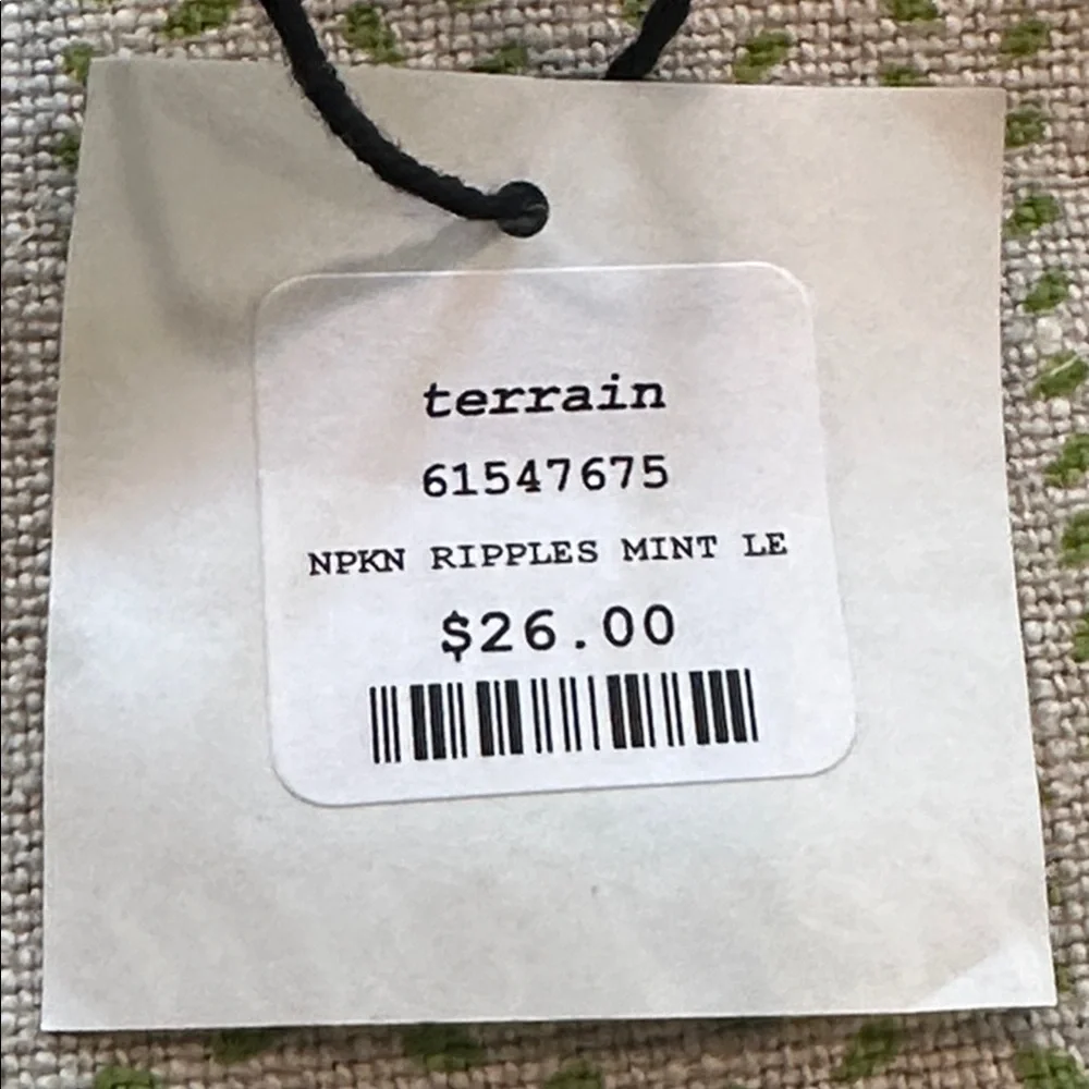 Anthropologie Terrain Ripples Linen Napkins Set of 2:  Yellow and Mint Green NWT